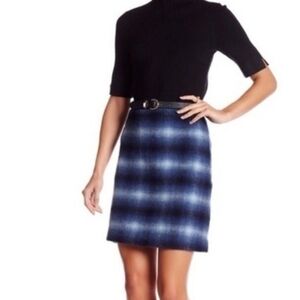 Catherine Malandrino Wool Plaid Skirt Womens Size 8